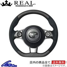 プリウスPHV GRスポーツ 50系 ステアリング レアル オリジナルシリーズ GR-ALC-BK REAL Dシェイプ 小径 ガングリップ PRIUS GR SPORT_画像1