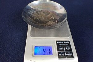 ★031946 純銀製 風景彫 酒器 酒盃 祝典 97.6g ★