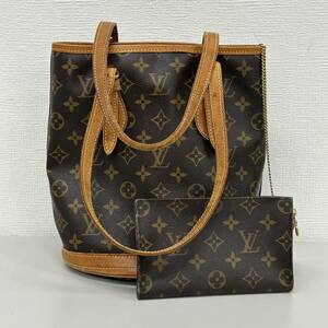 1円〜 LOUIS VUITTON モノグラム バケットPM M42238 ルイヴィトン トートバッグ ショルダーバッグ レディース ポーチ付き