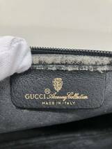 1円〜GUCCI グッチ 97.02.068 GG柄 ショルダーバッグ オールドグッチ ヴィンテージ ブラック系 バッグ ブランド レディース 売り切り_画像7