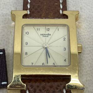 HERMES エルメス Hウォッチ HH1.201 QZ クォーツ ゴールド文字盤 レディース 腕時計 ブランド の画像2