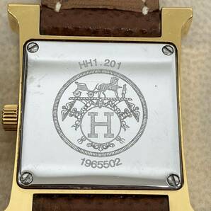 HERMES エルメス Hウォッチ HH1.201 QZ クォーツ ゴールド文字盤 レディース 腕時計 ブランド の画像3
