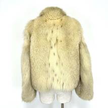 【貂商】 h2670フォックス ハーフコート デザインコート 斑点 フォックスコート セミロング 狐皮FOX fox身丈 約 50cm_画像3