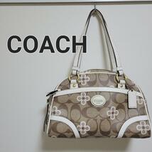 COACH コーチ シグネチャー クローバー柄 ハンドバッグ ミニボストン トートバッグ_画像1