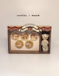 ★★★「Teddybearお皿セット☆③」moriのえほん×Kozue.M、ドールハウス、ぬいぐるみ、ミニチュア、テディベア★★★