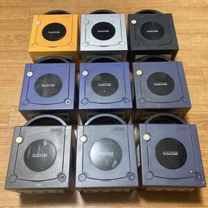 Nintendo GAMECUBE バイオレット ブラック シルバー オレンジ 本体 9台 DOL-001 DOL-101 まとめ セット 任天堂 ゲームキューブ GC ##348