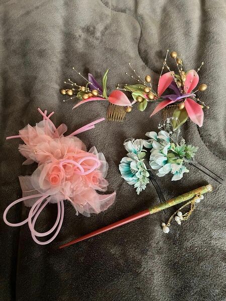 ヘアアクセサリー　 コサージュ　まとめ売り　髪飾り sakura 和装小物