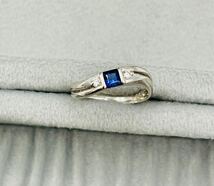 pt900 プラチナ サファイア ダイヤモンド リング サイズ12号 重量約5.01g アクセサリー 指輪 _画像6