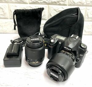 NIkon ニコン D50 一眼レフフィルムカメラ AF-S DX NIKKOR ED 15-55mm 1:3.5-5.6G 55-200mm 1:4-5.6G レンズ fah 3S182