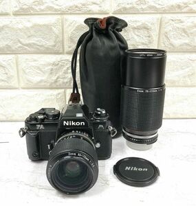 Nikon ニコン FA MF-16 一眼レフ フイルムカメラ+SERIES E ZOOM 36-72mm 1:3.5+70-210mm 1:4 レンズ2本付 動作未確認 fah 3A772