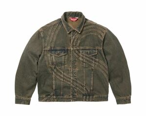 送料無料 新品 Small Supreme S Logo Denim Trucker Jacket Dirty シュプリーム ノースフェイス ステッカー デニムジャケット