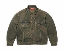 送料無料 新品 L Supreme S Logo Denim Trucker Jacket Dirty シュプリーム ノースフェイス ステッカー デニムジャケット_画像1