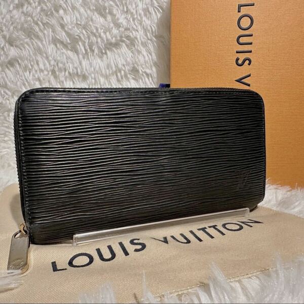 ★美品★ ICチップ搭載 LOUIS VUITTON ルイヴィトン エピ ジッピーウォレット M68755 長財布 メンズ レディース 正規品 黒