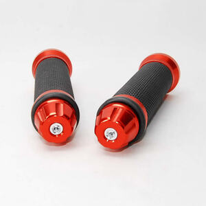 [ anonymity delivery ] aluminium Steering wheel grip orange left right set motor-bike bike custom motorcycle big scooter all-purpose grip orange 