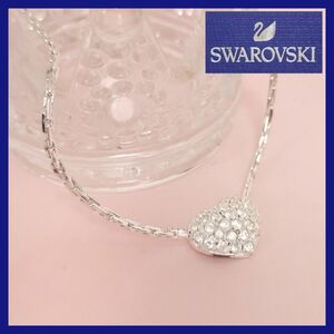 SWAROVSKI　スワロフスキー　ハートモチーフ ネックレス　ラインストーン　38cm