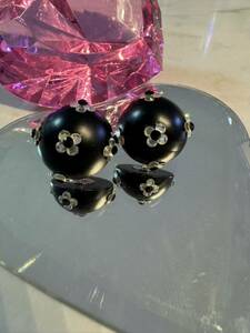  black crystal earrings jewelry accessory new goods flower 