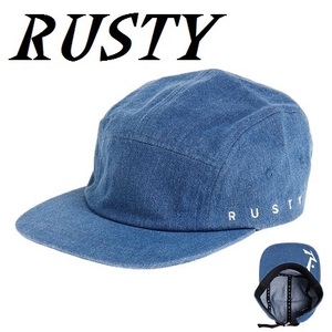 RUSTY　ラスティ ロゴ入り デニムキャップ CAP スケボー サーフィン SUP 男女兼用 メンズ レディース