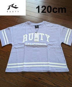 120cm ラスティ RUSTY キッズ カレッジ 半袖 ワイド Tシャツ 男の子 女の子 男女兼用 