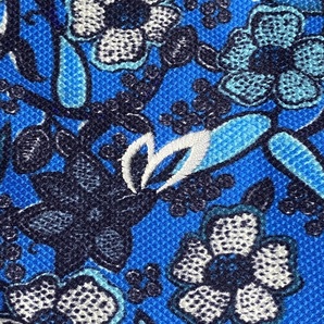 極美品 PEARLY GATES マスターバニー 半袖 ポロシャツ メンズ 4 ブルー 花柄 総柄 ロゴ 刺繍 ストレッチ パーリーゲイツ ゴルフウェア C281の画像8