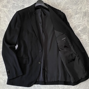 極美品 近年モデル JOSEPH HOMME ジョセフオム ストレッチ テーラードジャケット アンコン ブレザー メンズ 52 (2XL) 黒 ブラック C364