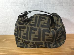 ●3-427 FENDI フェンディ ポーチ ズッカ 総柄 FF 小物入れ ズッカ柄 