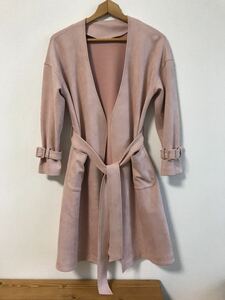 ●3-422 MONiLE モニーレ 薄手 コート ジャケット パステルカラー ピンク フリーサイズ F 女性用 レディース ロング 