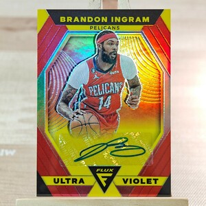 49枚限定 ブランドン・イングラム 2022-23 Panini Flux Brandon Ingram Ultra Violet Auto 36/49 Pelicans 直筆サインカード