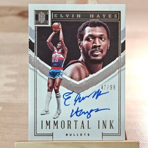 99枚限定 エルヴィン・ヘイズ 2022-23 Impeccable Elvin Hayes Holo Silver Immortal Ink On-Card Auto 47/99 直筆サインカード