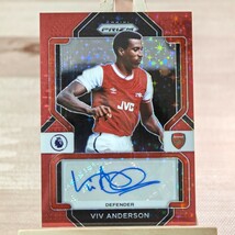 ヴィヴ・アンダーソン 2022-23 Panini Prizm EPL Viv Anderson Red Stars Auto Arsenal Autograph 直筆サインカード_画像1