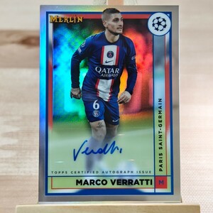 マルコ・ヴェッラッティ 2022-23 Topps Merlin Chrome UEFA Marco Verratti Autograph Auto PSG 直筆サインカード