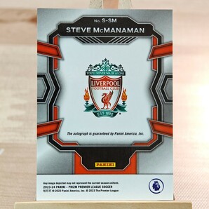 スティーブ・マクマナマン 2023-24 Panini Prizm Premier League Steve McManaman Auto Liverpool 直筆サインカードの画像2