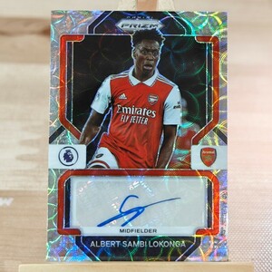 アルベール・サンビ・ロコンガ 2022-23 Panini Prizm EPL Choice Albert Sambi Lokonga Auto Arsenal 直筆サインカード