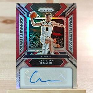 99枚限定 クリスチャン・ブラウン 2023-24 Panini Prizm Christian Braun Auto 77/99 直筆サインカード デンバー・ナゲッツ