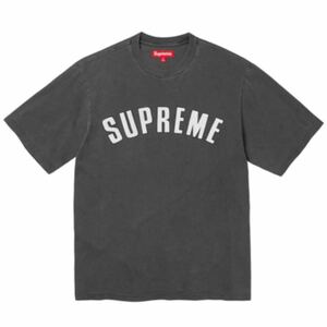 【新品未使用】24SS シュプリーム Supreme Cracked Arc S/S Top ブラック クラック ヒビ割れ加工 両面 アーチロゴ Tシャツ Mサイズ