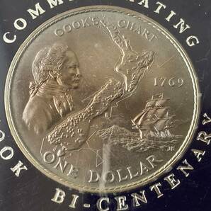 ニュージーランドコイン 1969年 1ドル ジェームズ・クック船長 航海200周年 記念硬貨 エンデバー エリザベス2世 ケース入りの画像3