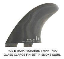 送料無料▲FCS II MARK RICHARDS TWIN+1 NEO GLASS FIN SET IN SMOKE SWIRL 新品_画像2