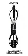 送料無料(一部除く）▲FCS Classic Regular Leash 7ft　クロ(新品)リーシュコード_画像1