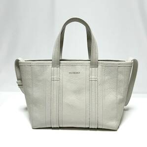 美品 BALENCIAGA バレンシアガ BARBES SMALL EAST-WEAT SHOPPERS BAG バルベス スモール レザー トート バッグ ショルダーバッグ 671404の画像2