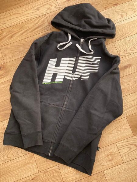 HUF フルジップパーカー 裏起毛