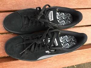 プーマ PUMA黒色スウェードSUEDE スニーカーシューズ中古サイズMM27.0㎝☆室内2回使用格安品