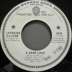 【SOUL 45】LORRAINE ELLISON - A GOOD LOVE / I'M OVER YOU (s240322035) 