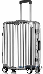 大人気 軽量アルミニウムキャリーバッグ　スーツケース　キャリーケース　20インチ　シルバー 