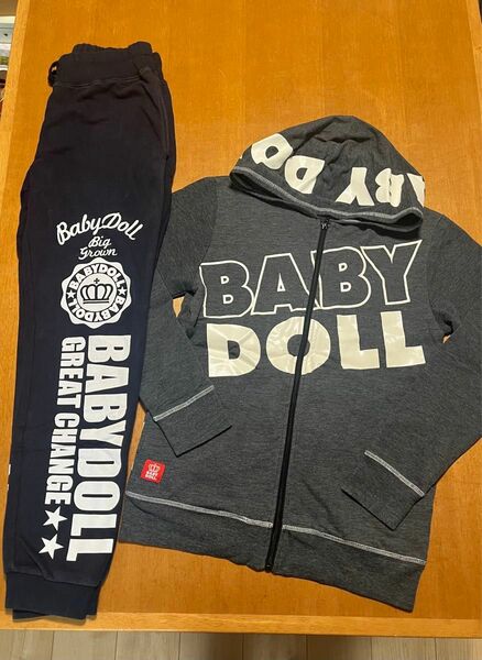 BABYDOLL ベビードール　 スウェットパーカー　パンツ M レディース　 グレー ネイビー　セットアップ　ジャージ