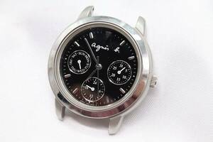 【W126-500】動作品 電池交換済 agnes b. アニエスベー トリプルカレンダー 腕時計 フェイスのみ V33J-0010 メンズ【送料全国一律185円】