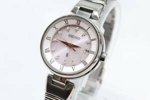 【W127-5】★要設定★超レア★動作品 SEIKO LUKIA セイコー ルキア 11Pダイヤ 電波ソーラー 腕時計 1B22-0AR0 レディース