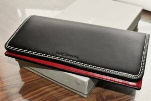 J&M DAVIDSON ジェイ&エムデヴィッドソン FLAT WALLET WALLET スムース系レザー フラット 二つ折り 長財布 黒 未使用 10223N 7314