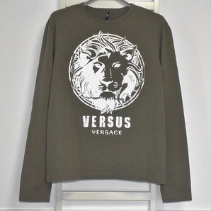 Versus Versace ヴェルサス ヴェルサーチェ / ヴェルサーチ ライオン アイコン 箔プリント 長袖 Tシャツ XL イタリア製 未着用の画像1