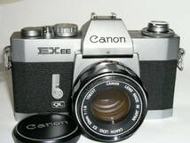 5921●● Canon EXEE、1969年発売 レンズ前群系交換式一眼レフ ●87_画像1
