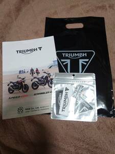 送料無料！新品！未使用！★★★triumphトライアンフ ステッカーショップバッグパンフセット！バイクアクセサリー★★★即決！