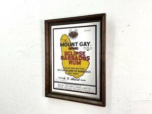 ビンテージ Mount Gay パブミラー ビンテージミラー ラム酒 カリブ海 カクテル バルバドス島 酒場 アドバタイジング 広告 鏡 壁掛け 